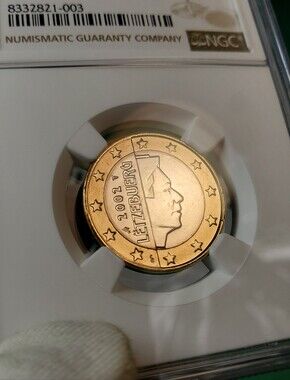 LUXEMBOURG | RARE 2002 1 Euro - NGC MS65 - Grand Duke Henri First Map